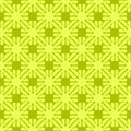 Yellow patterns on green background. Seamless pattern. Abstract vector.